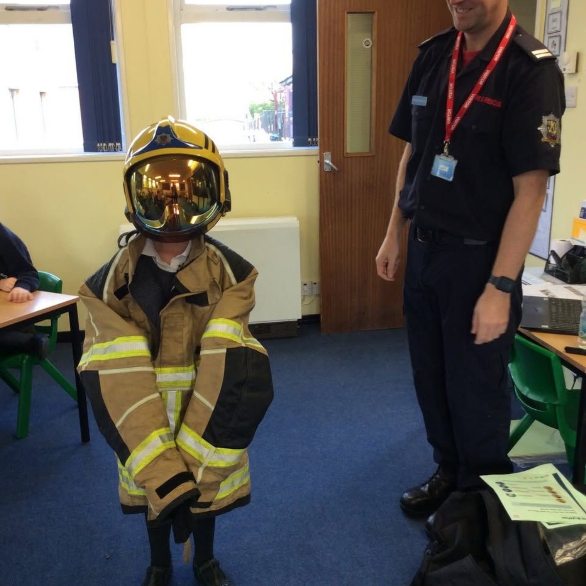 Robin Fireman Whixall C.E. Primary School and Nursery - Firefighter Visits Robin Class